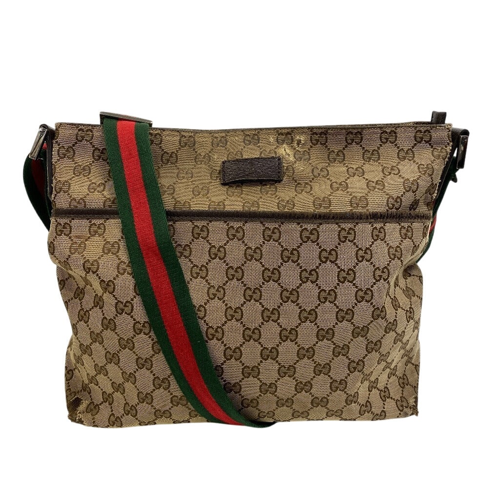 GUCCI Shoulder Bag 189751 GG canvas, leather beige GG canvas