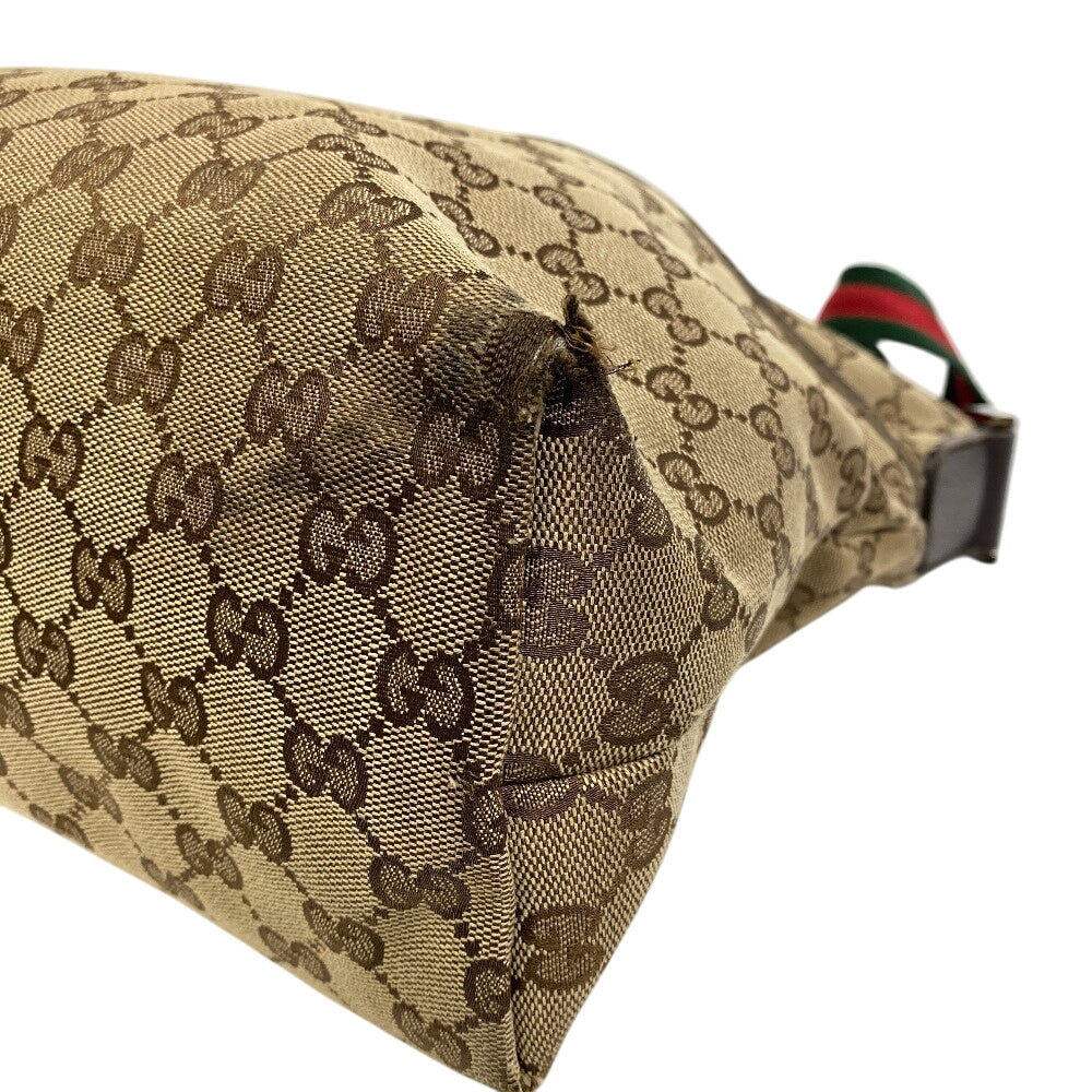 GUCCI Shoulder Bag 189751 GG canvas, leather beige GG canvas
