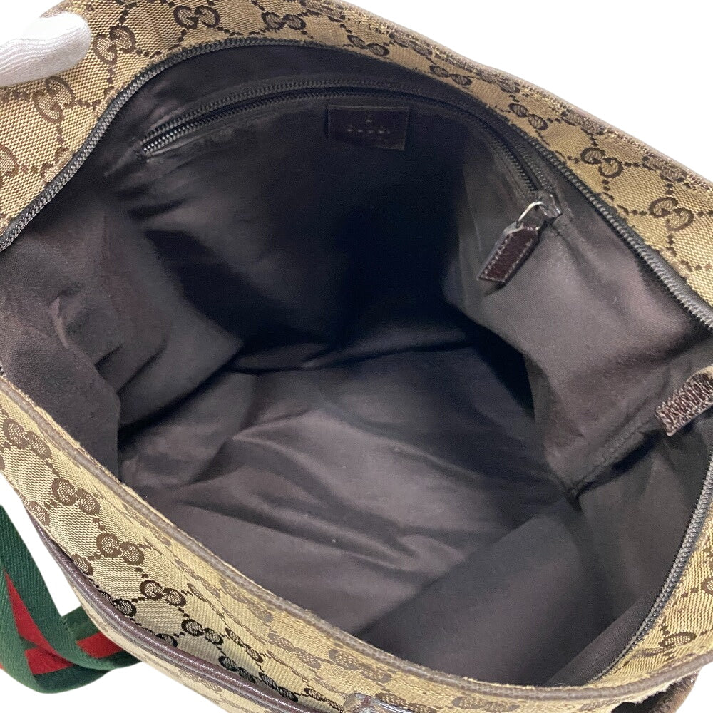GUCCI Shoulder Bag 189751 GG canvas, leather beige GG canvas