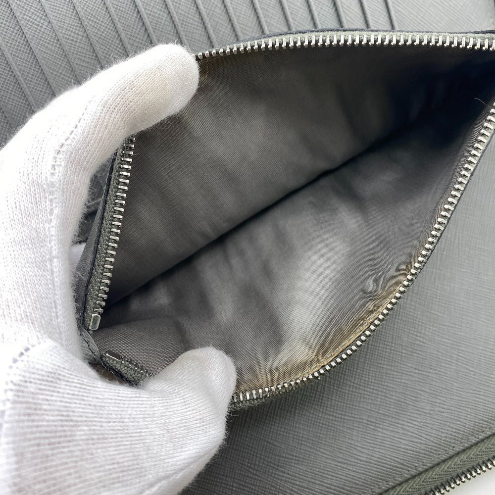 PRADA Long Wallet Purse Leather, Saffiano gray