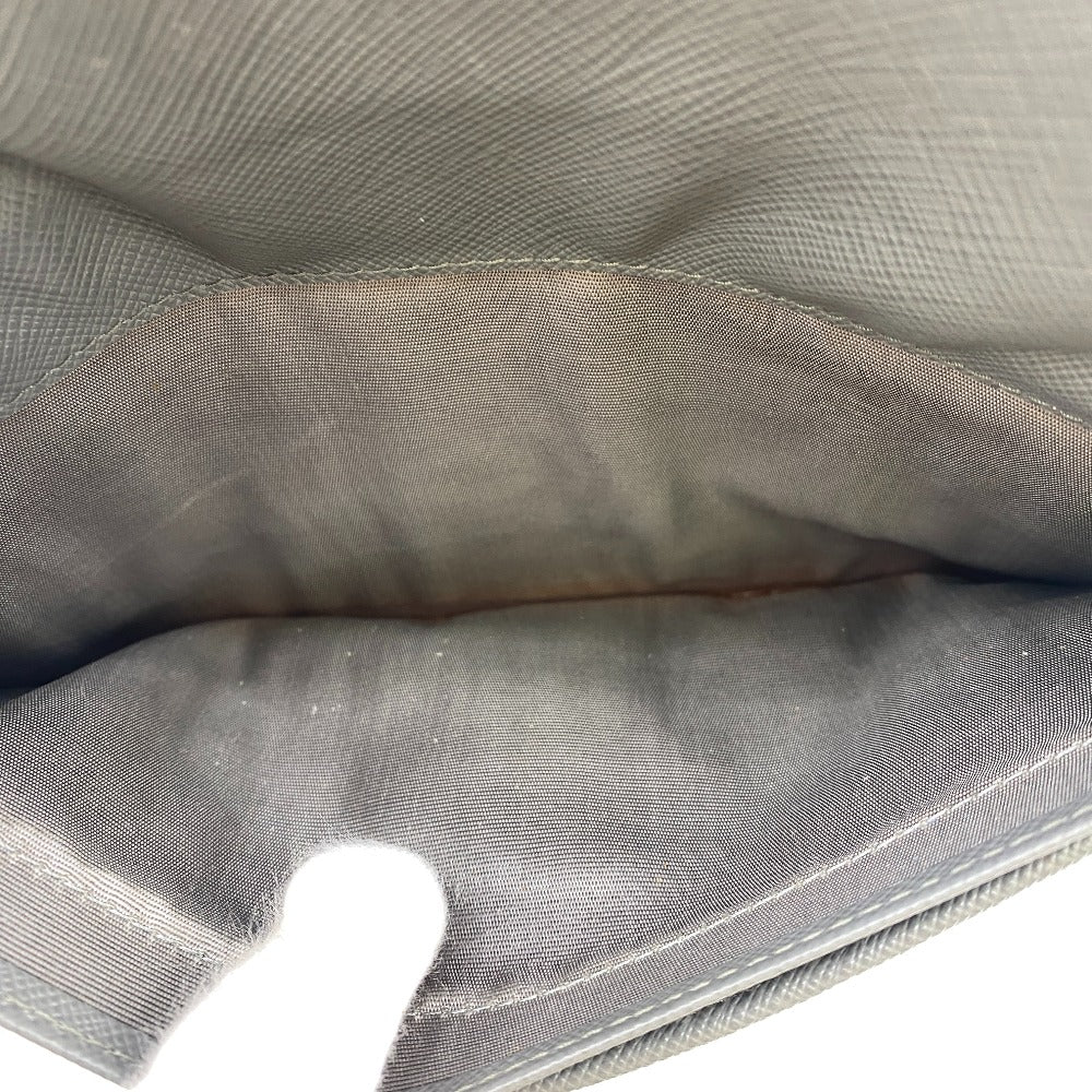 PRADA Long Wallet Purse Leather, Saffiano gray
