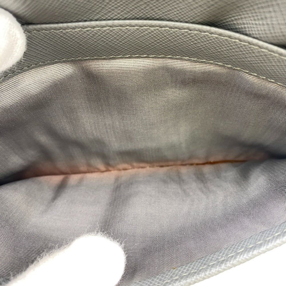 PRADA Long Wallet Purse Leather, Saffiano gray
