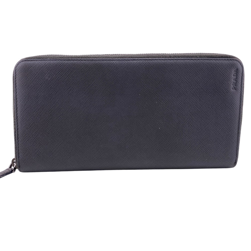 PRADA Long Wallet Purse Leather, Saffiano gray