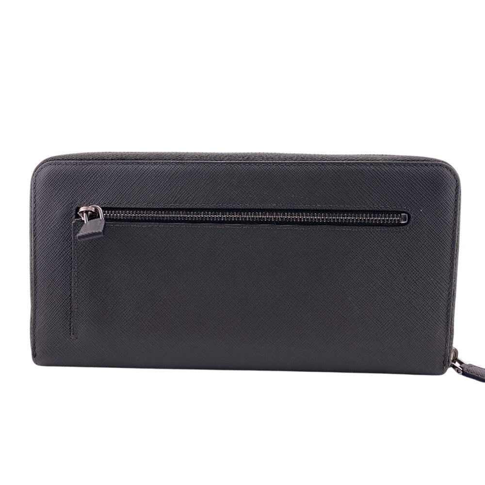 PRADA Long Wallet Purse Leather, Saffiano gray