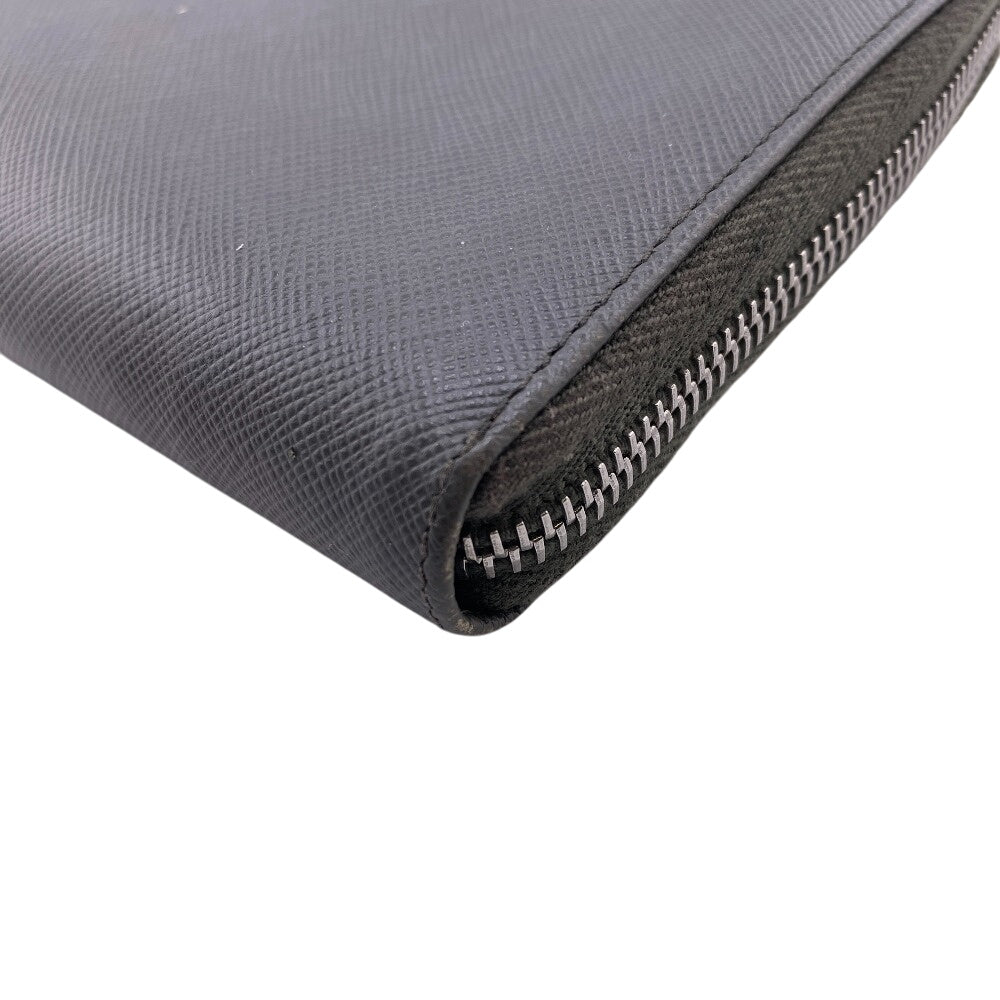 PRADA Long Wallet Purse Leather, Saffiano gray
