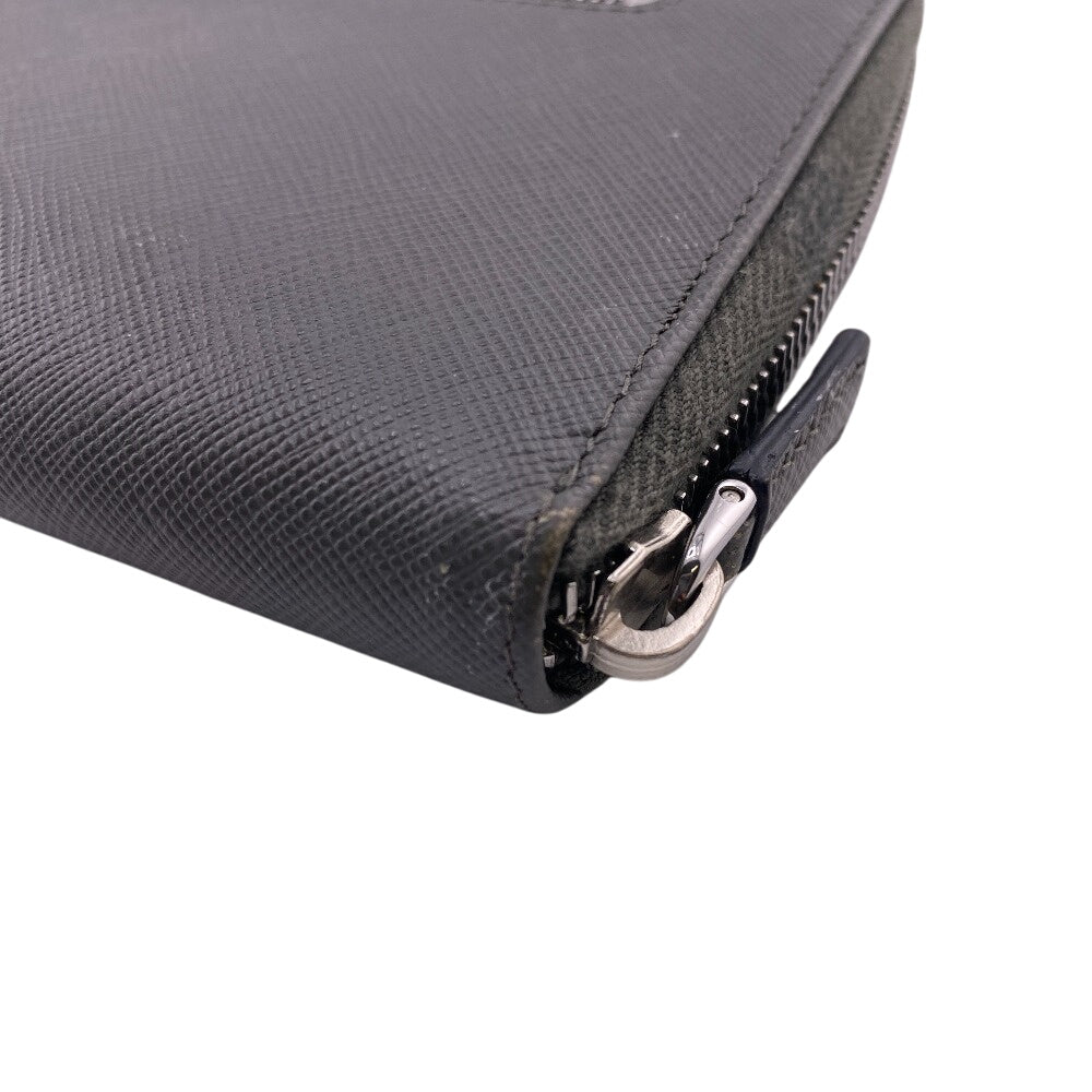PRADA Long Wallet Purse Leather, Saffiano gray