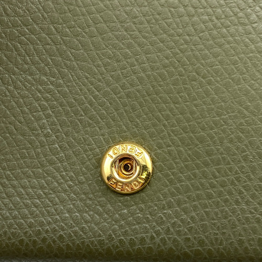 FENDI Tri-fold wallet 8M0395 leather Khaki green Ehuise Fendi