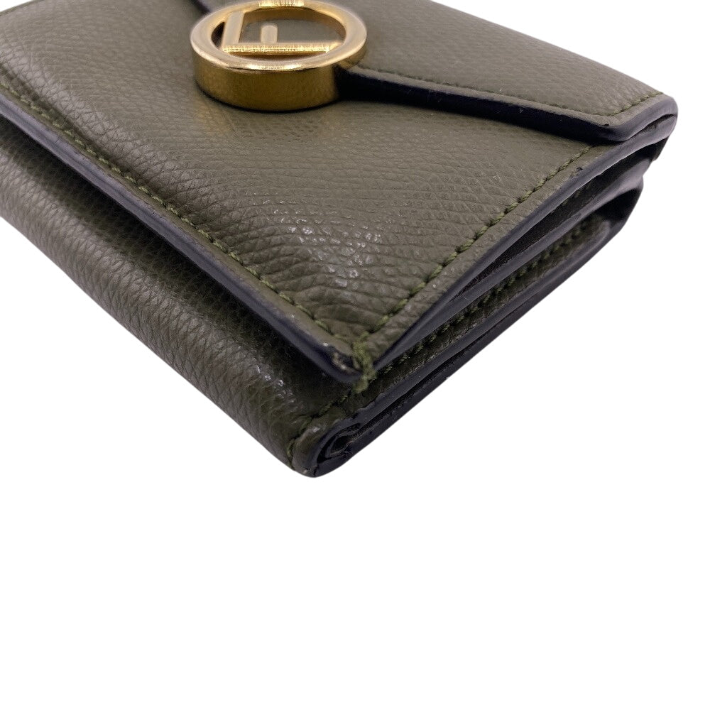 FENDI Tri-fold wallet 8M0395 leather Khaki green Ehuise Fendi