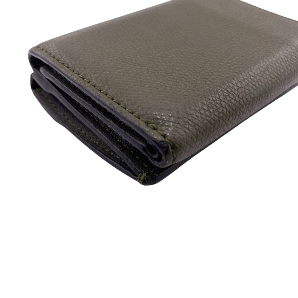 FENDI Tri-fold wallet 8M0395 leather Khaki green Ehuise Fendi