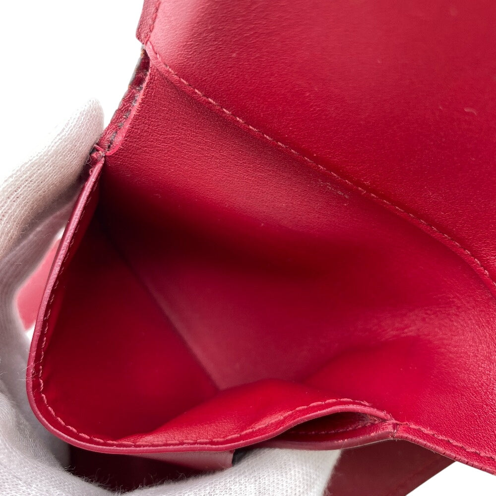 LOUIS VUITTON Tri-fold wallet M60216 leather Red Damier Portefeuille Croisette Compact