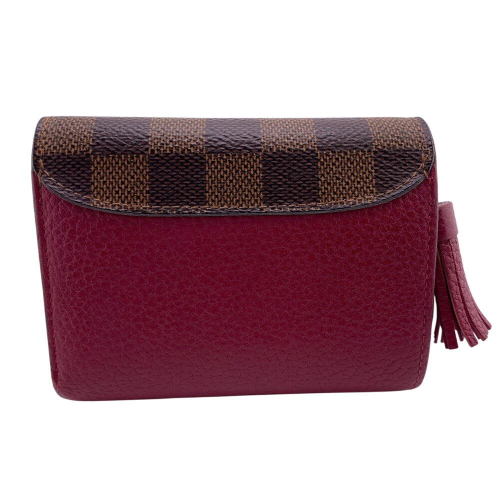 LOUIS VUITTON Tri-fold wallet M60216 leather Red Damier Portefeuille Croisette Compact