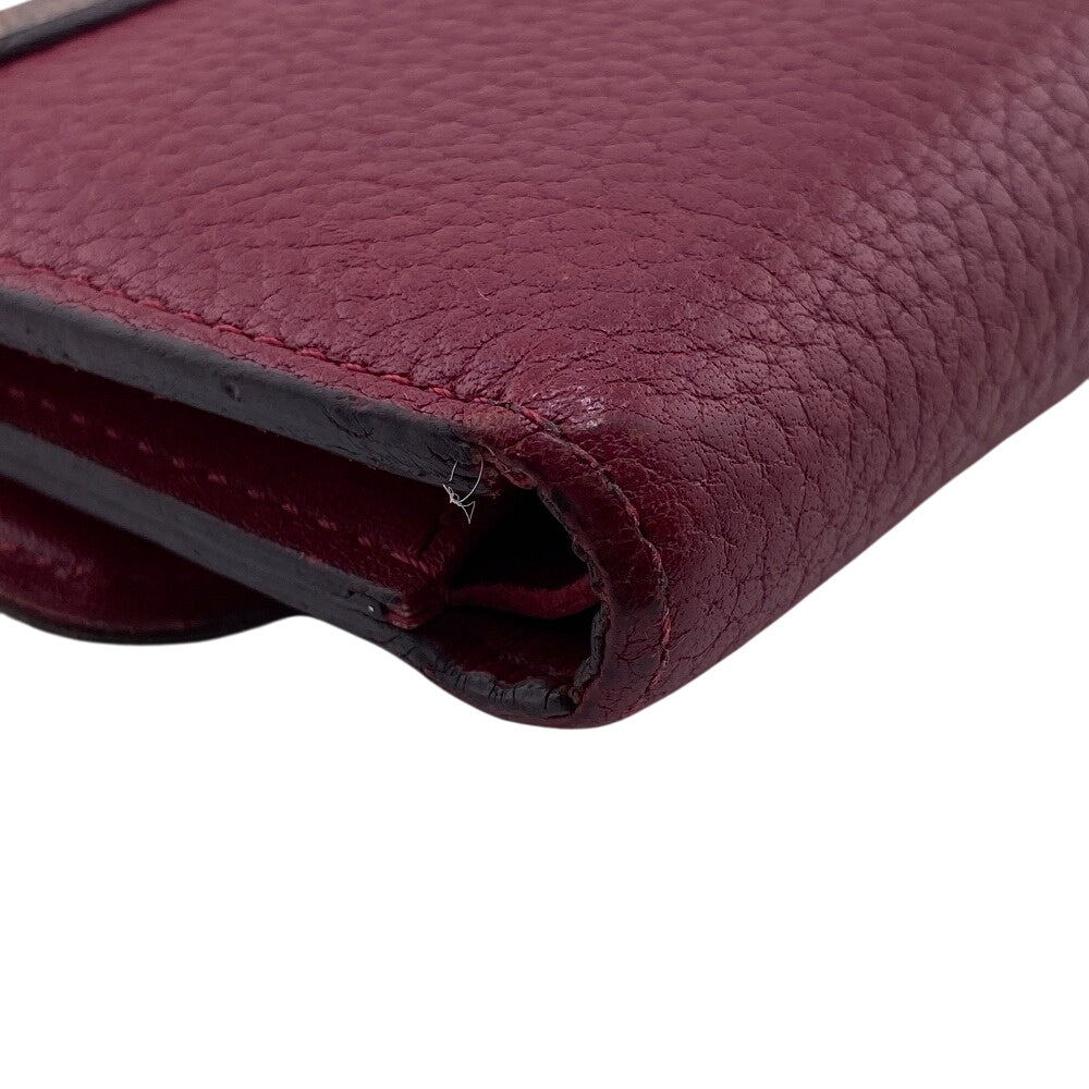 LOUIS VUITTON Tri-fold wallet M60216 leather Red Damier Portefeuille Croisette Compact