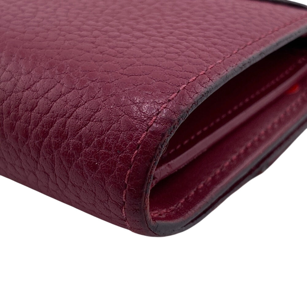 LOUIS VUITTON Tri-fold wallet M60216 leather Red Damier Portefeuille Croisette Compact