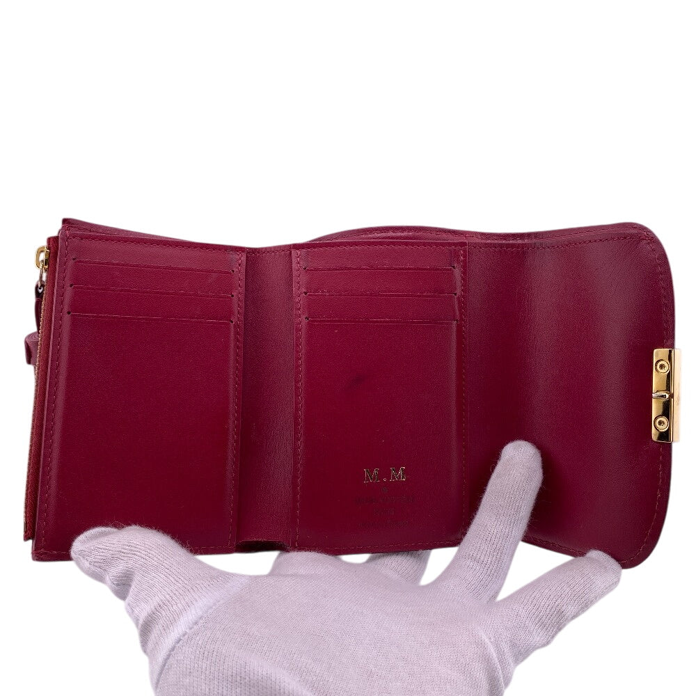 LOUIS VUITTON Tri-fold wallet M60216 leather Red Damier Portefeuille Croisette Compact