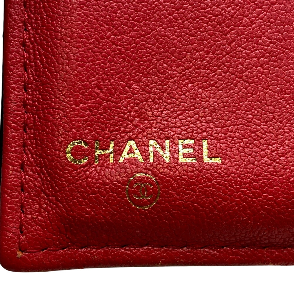 CHANEL Tri-fold wallet A82723 leather black 2.55 Matelasse Vstitch Chevron