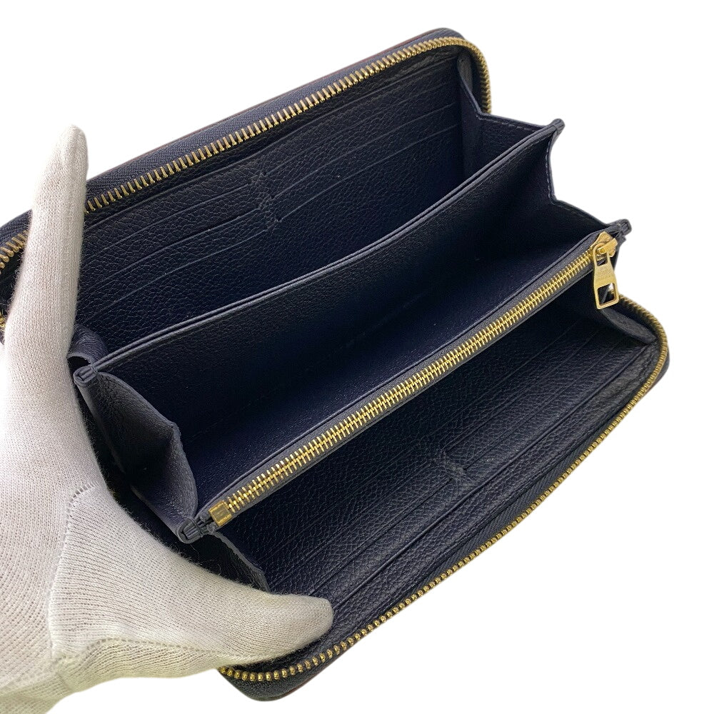 LOUIS VUITTON Long Wallet Purse M62121 leather Navy Monogram Ann Platt Zippy wallet