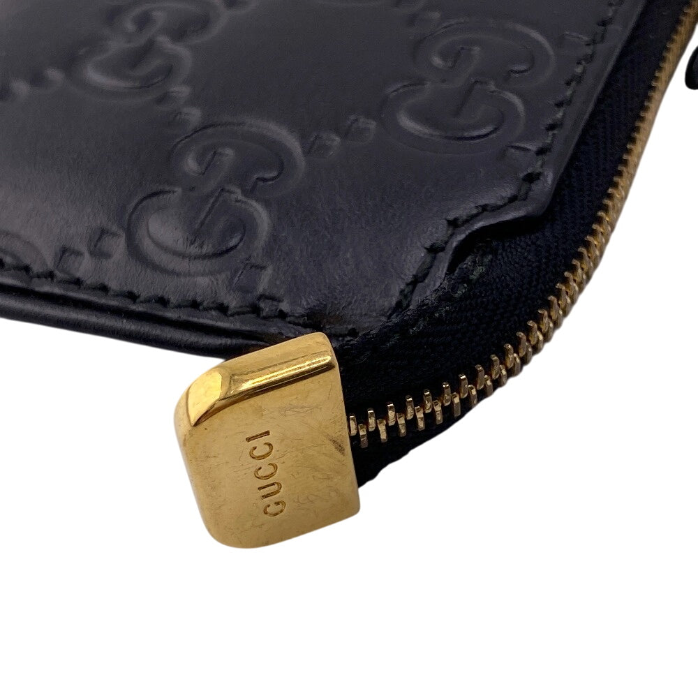 GUCCI Coin case 447964 leather black GG Shima