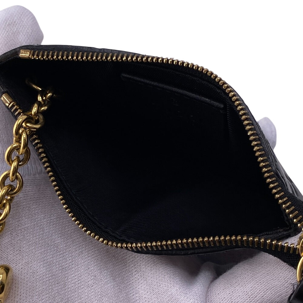 GUCCI Coin case 447964 leather black GG Shima