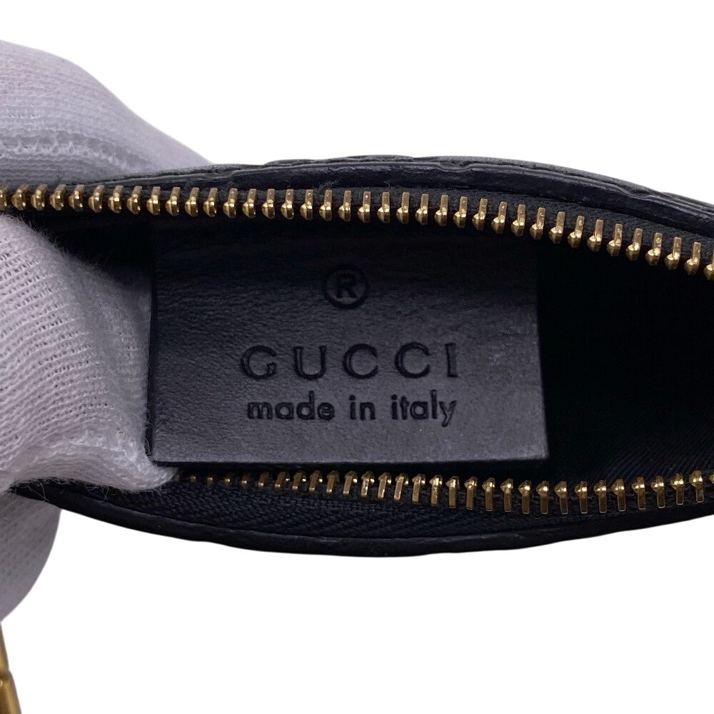 GUCCI Coin case 447964 leather black GG Shima
