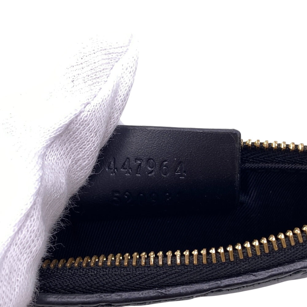 GUCCI Coin case 447964 leather black GG Shima