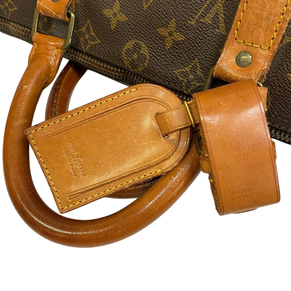 LOUIS VUITTON Boston Duffel bag Monogram, Tanned Leather Brown Monogram Keepall bandouliere50
