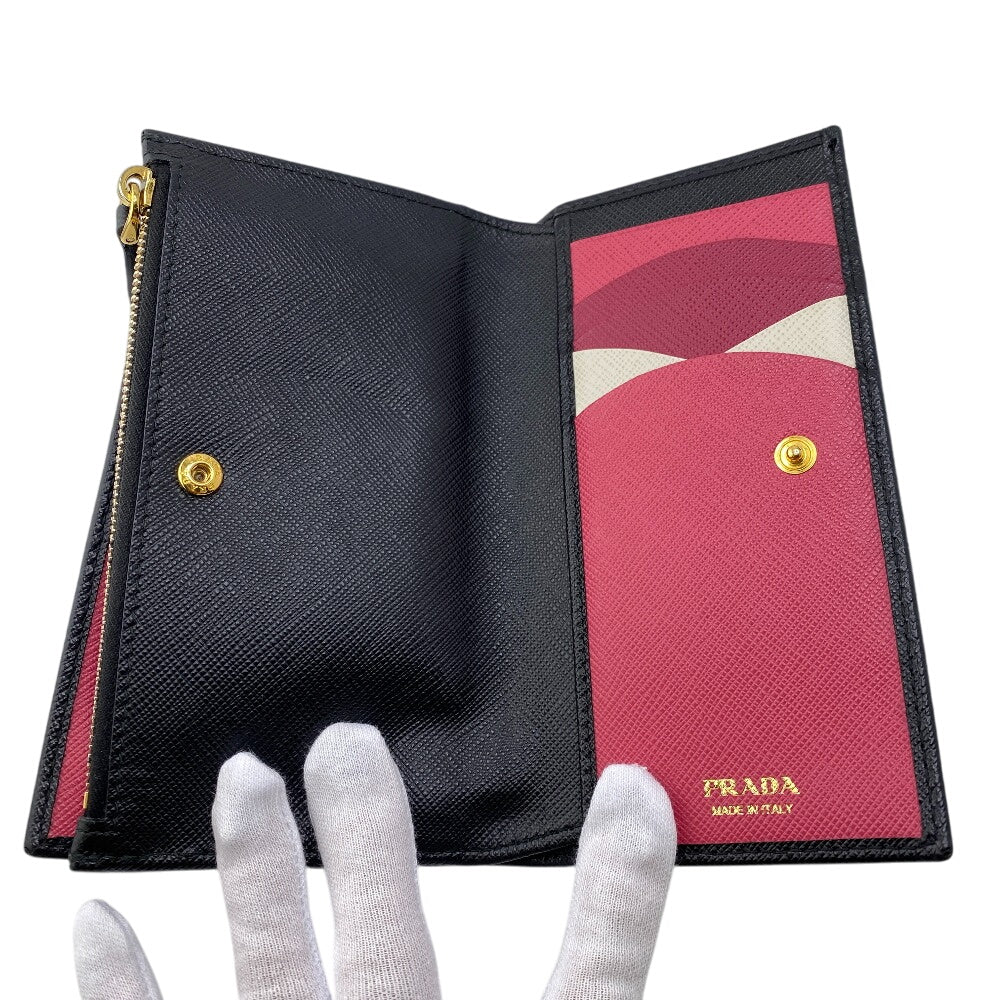 PRADA Bifold Wallet 1ML009 leather black Safiano