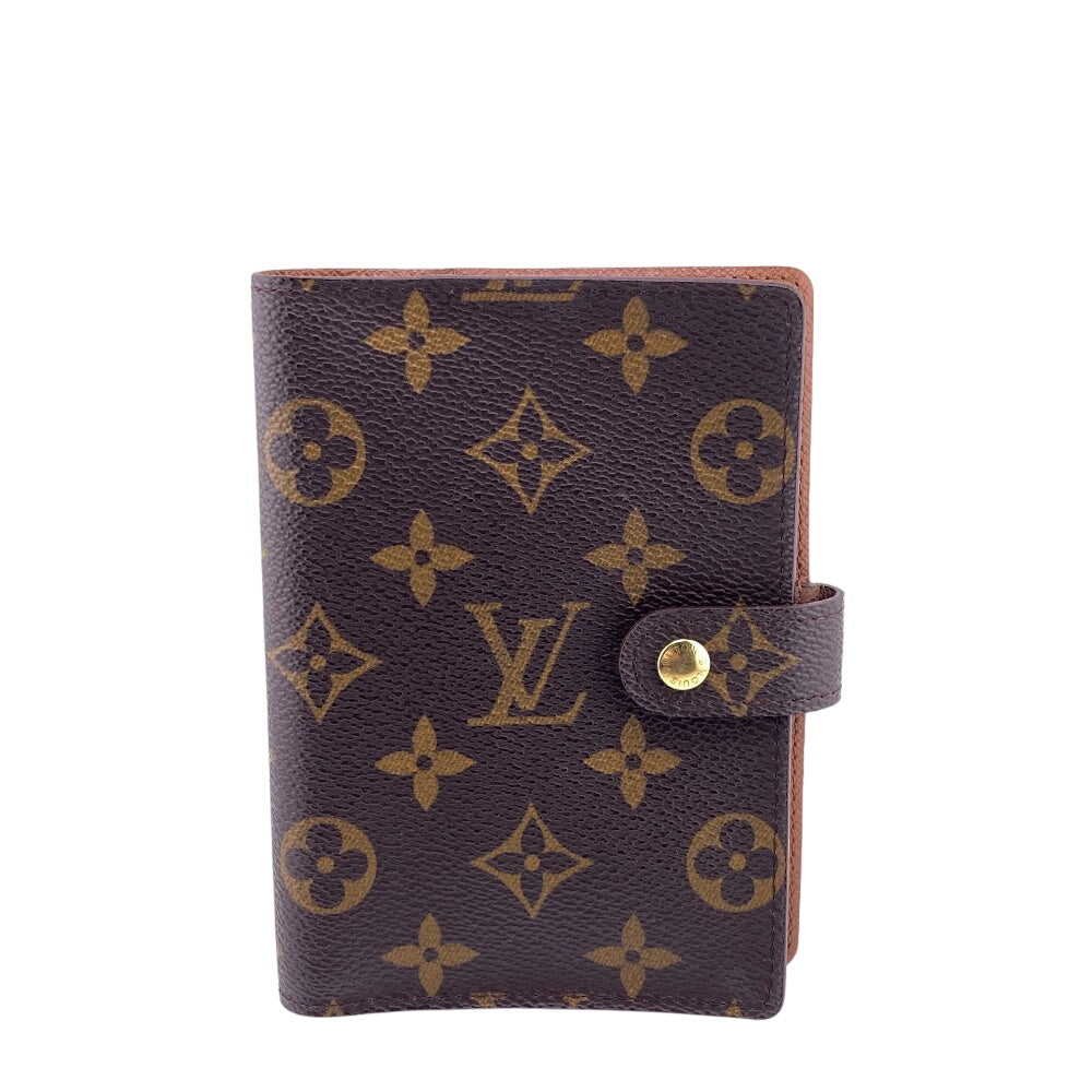 LOUIS VUITTON Notebook cover R20005 Leather, Brown Brown Monogram Agenda PM