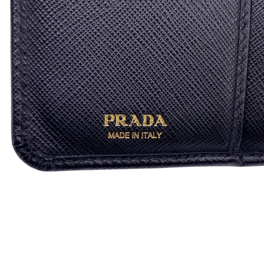 PRADA Bifold Wallet leather black Safiano