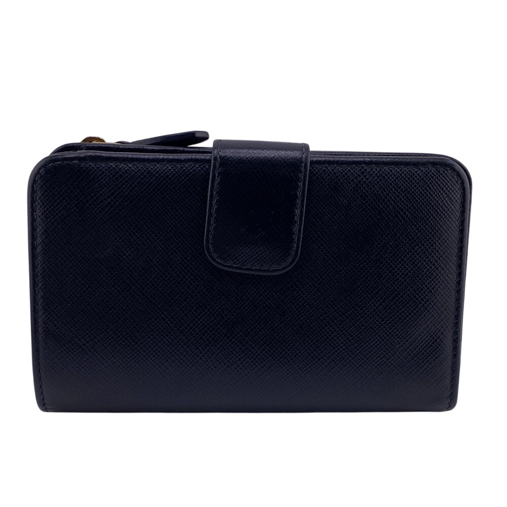 PRADA Bifold Wallet leather black Safiano