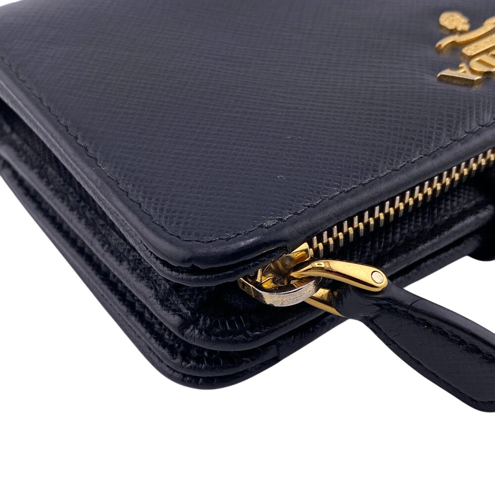 PRADA Bifold Wallet leather black Safiano