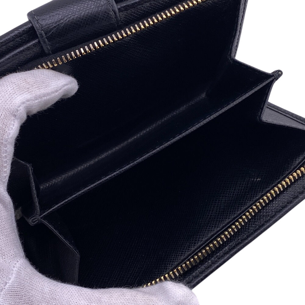 PRADA Bifold Wallet leather black Safiano