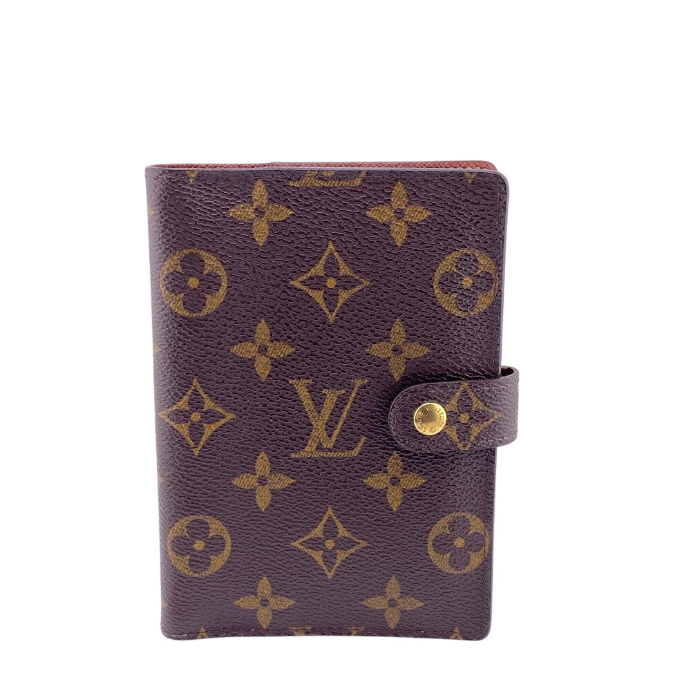 LOUIS VUITTON Notebook cover R20005 leather Brown Monogram Agenda PM