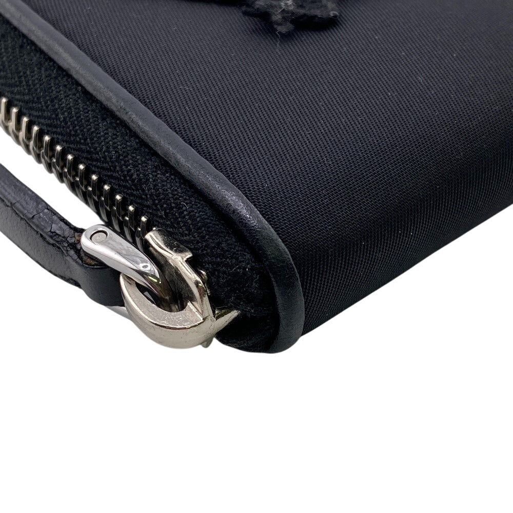 PRADA Long Wallet Purse Nylon black Test Heart Jewel Wallet