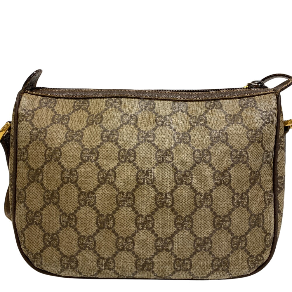 GUCCI Shoulder Bag 89 02 032 PVC coated canvas Brown Sherry GG