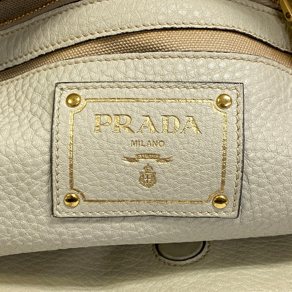 PRADA Tote Bag BR5092 Calfskin white Vitello Dyno