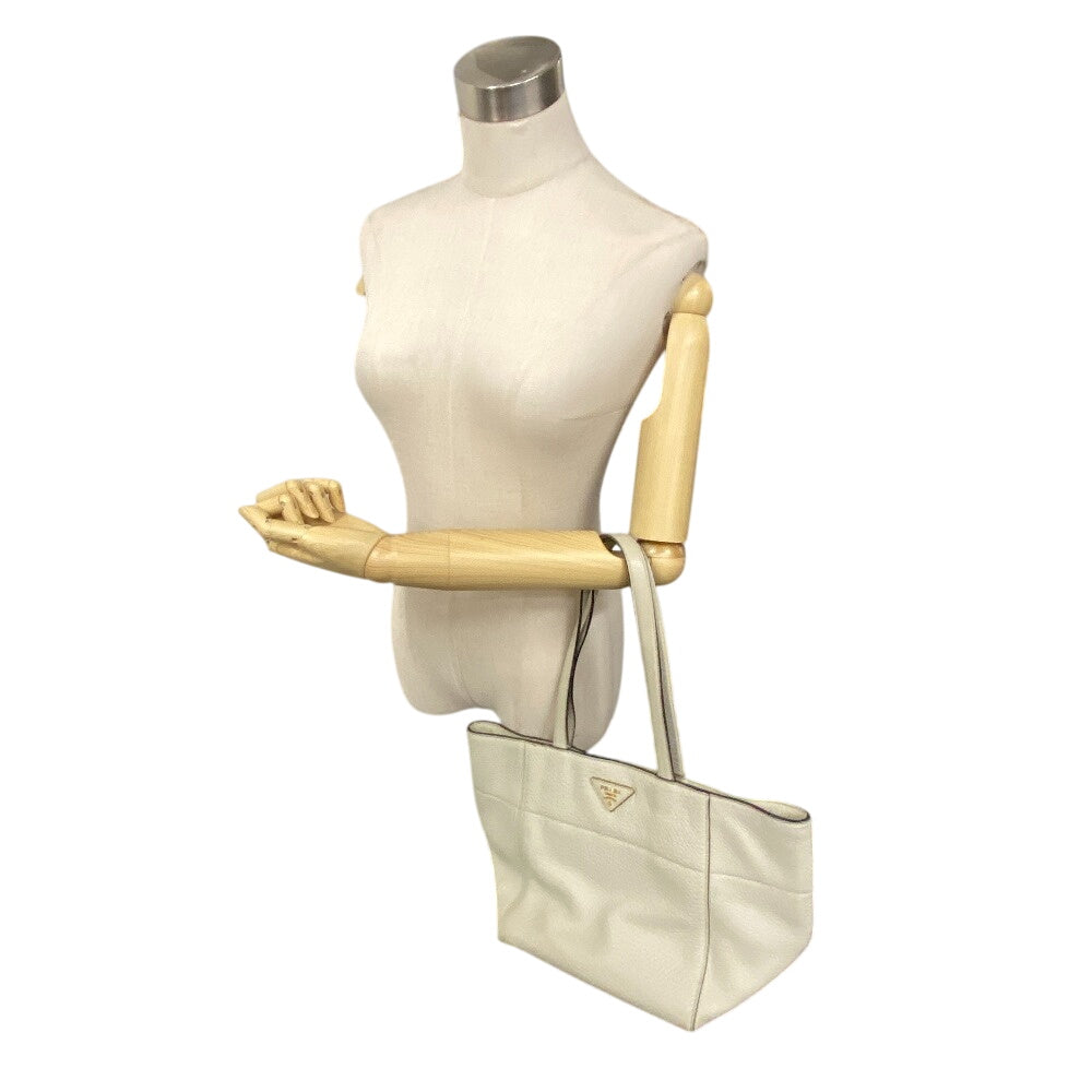 PRADA Tote Bag BR5092 Calfskin white Vitello Dyno