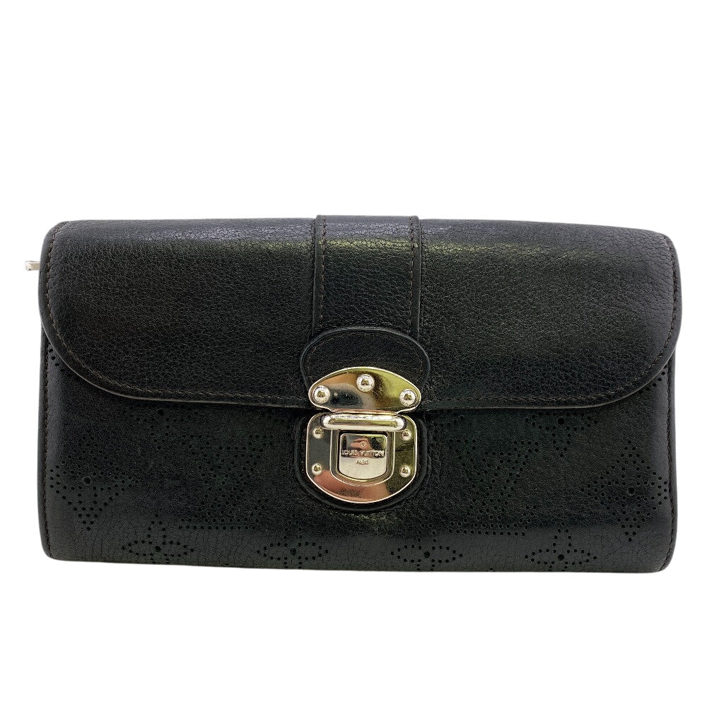 LOUIS VUITTON Long Wallet Purse M58136 Monogram Mahina black Portefeuille Iris
