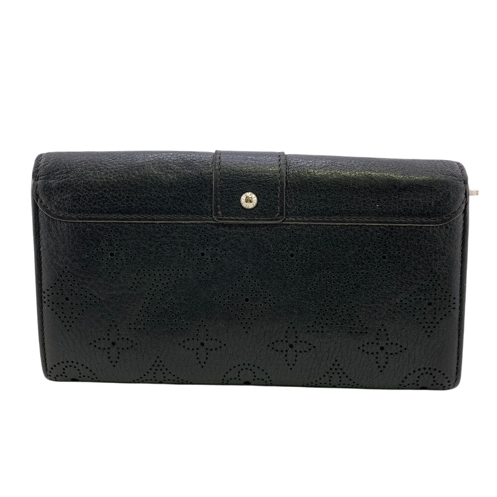 LOUIS VUITTON Long Wallet Purse M58136 Monogram Mahina black Portefeuille Iris