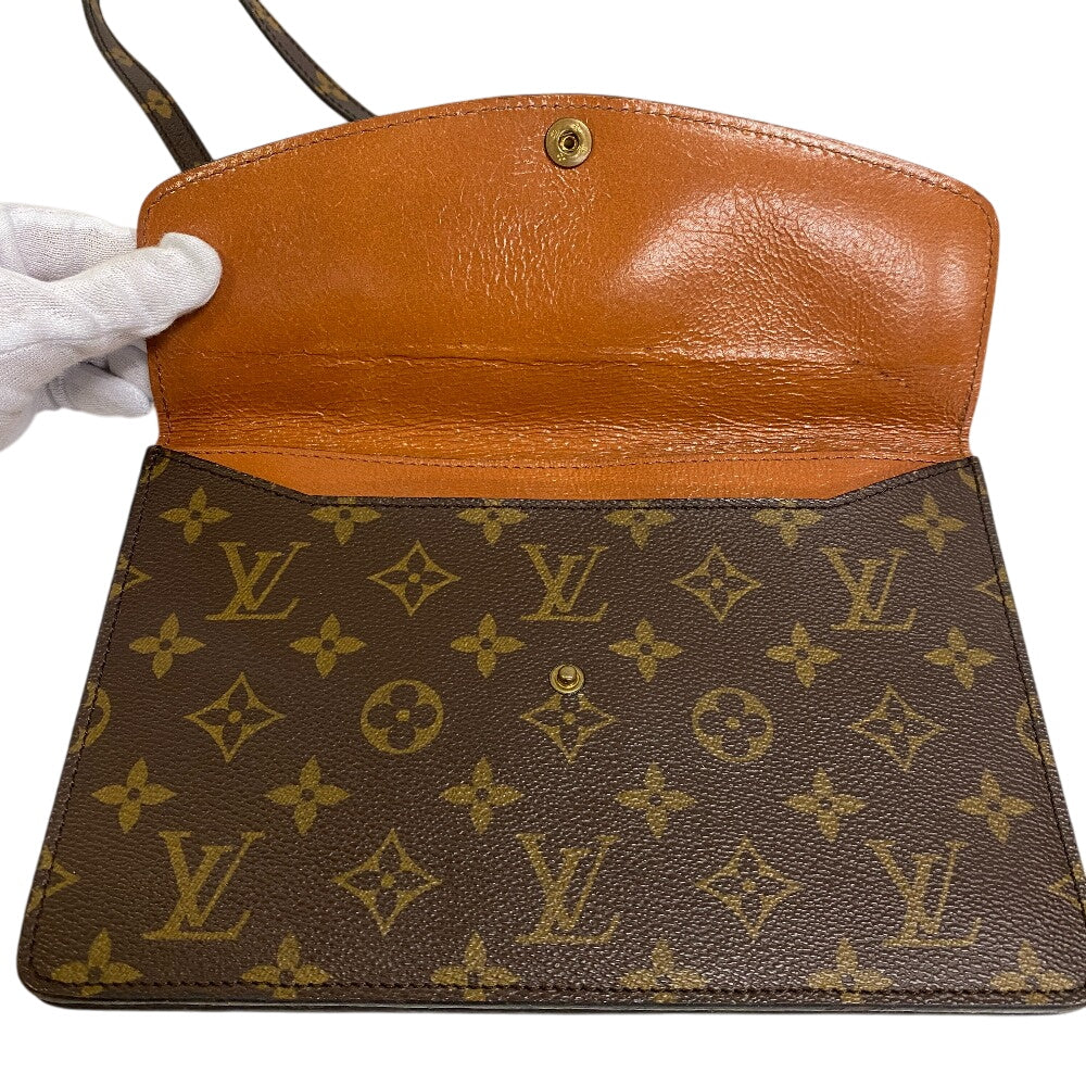 LOUIS VUITTON Shoulder Bag M51815 leather Brown Monogram Double mule