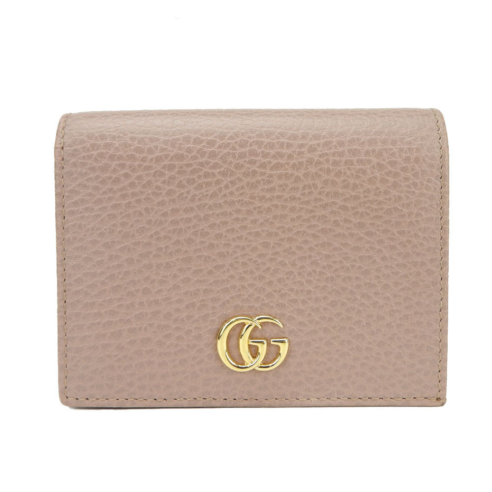 GUCCI Bifold Wallet 456126 leather beige GG Marmont