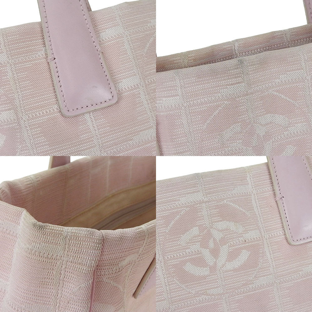 CHANEL Handbag Jacquard nylon pink New travel line