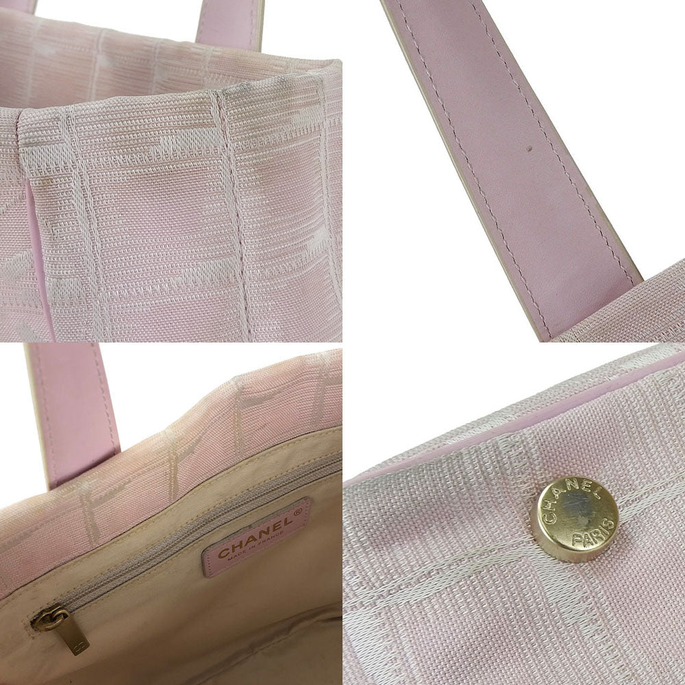 CHANEL Handbag Jacquard nylon pink New travel line
