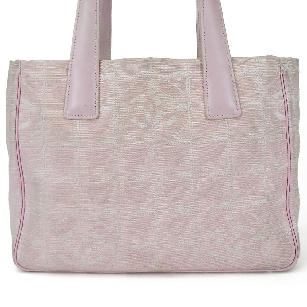 CHANEL Handbag Jacquard nylon pink New travel line