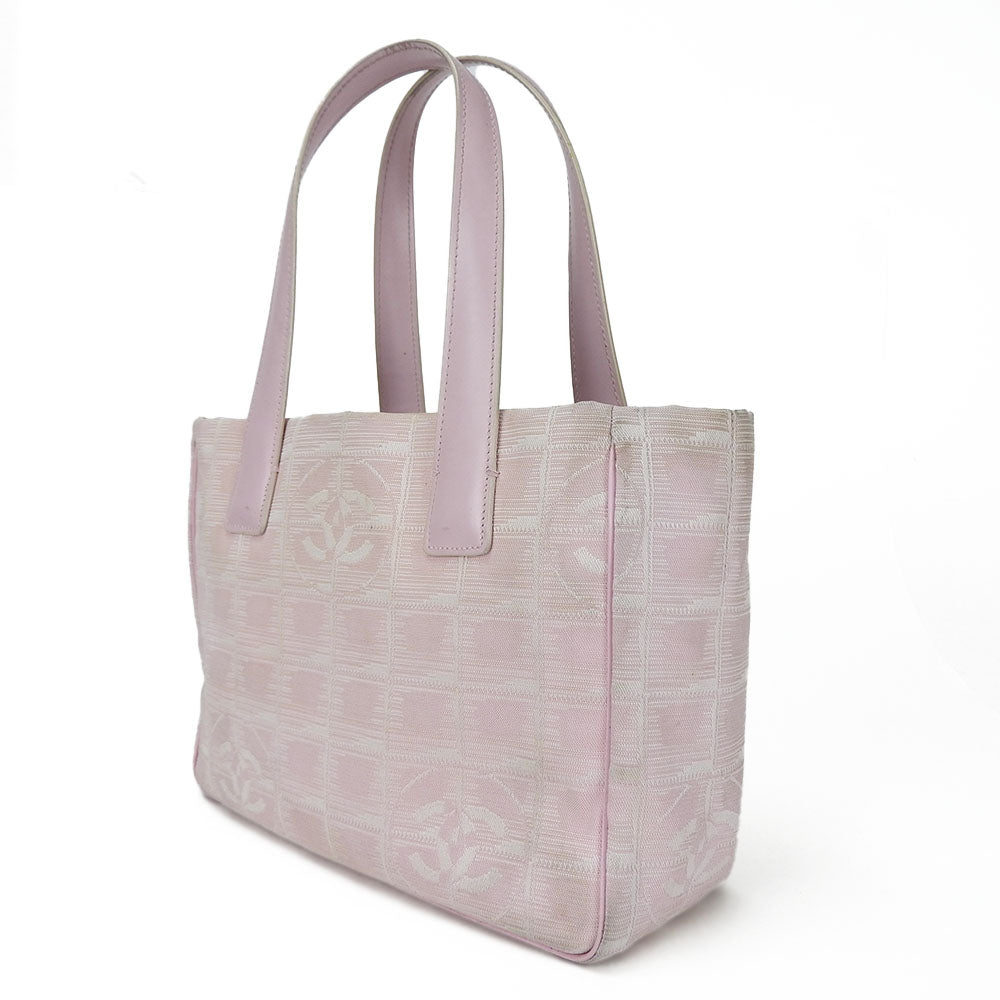 CHANEL Handbag Jacquard nylon pink New travel line