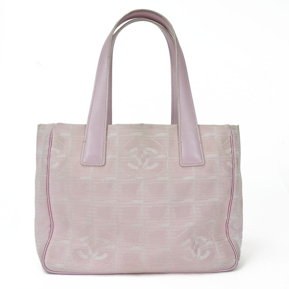 CHANEL Handbag Jacquard nylon pink New travel line