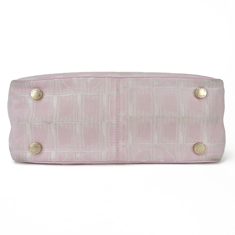 CHANEL Handbag Jacquard nylon pink New travel line