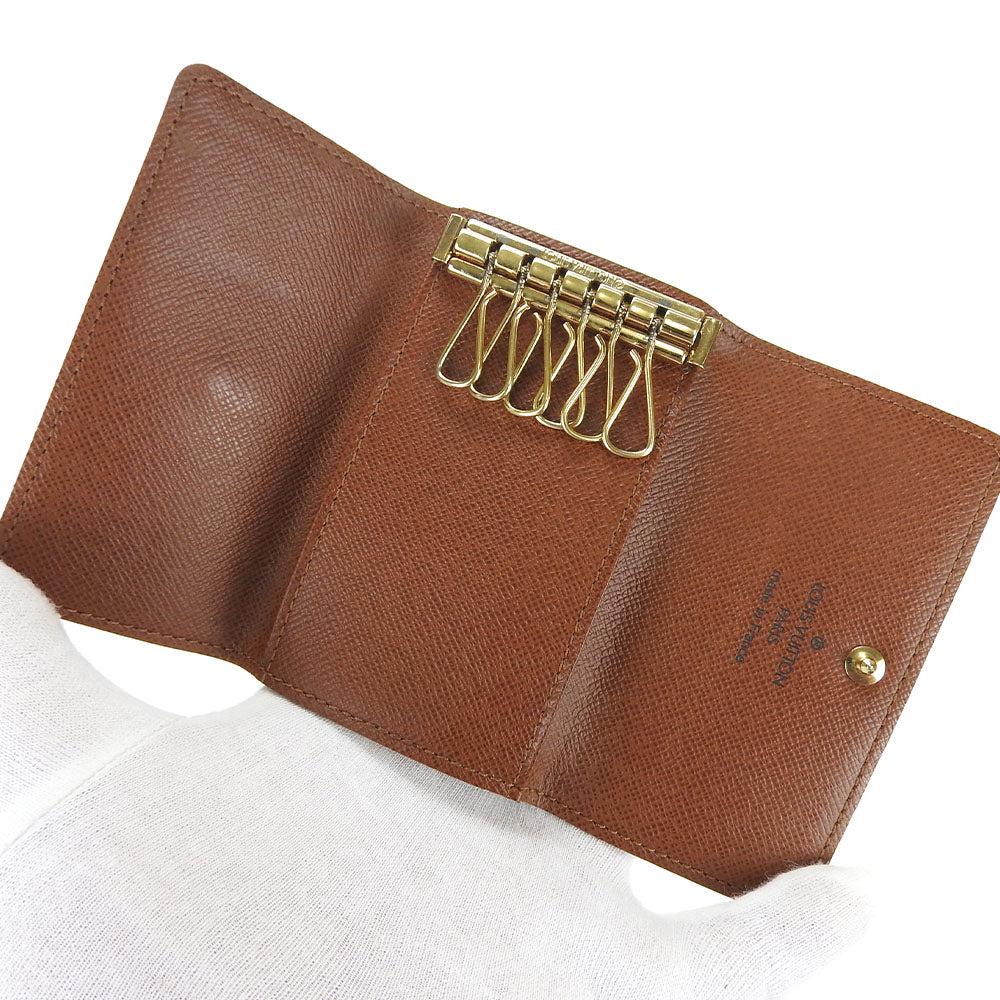 LOUIS VUITTON Key case Key holder M62630 Monogram canvas, leather Brown Multicles6