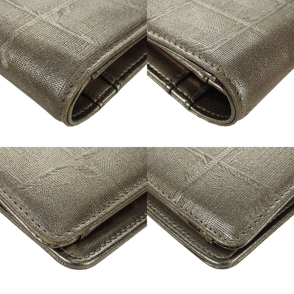 CHANEL Long Wallet Purse Jacquard nylon gold New travel line