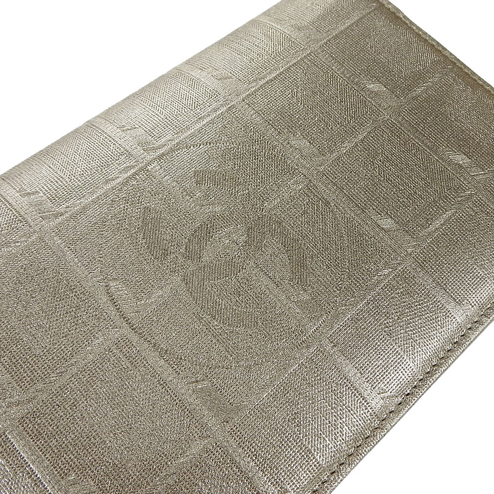 CHANEL Long Wallet Purse Jacquard nylon gold New travel line