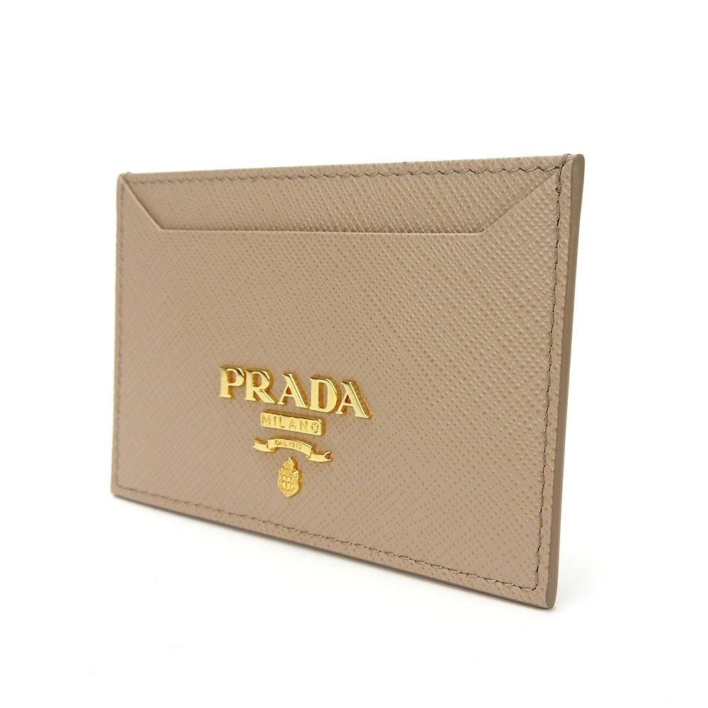 PRADA Card Case 1MC208 leather beige Safiano